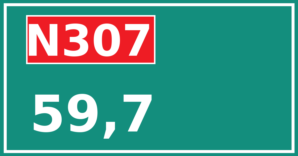 Hectometerbord N307 59,7