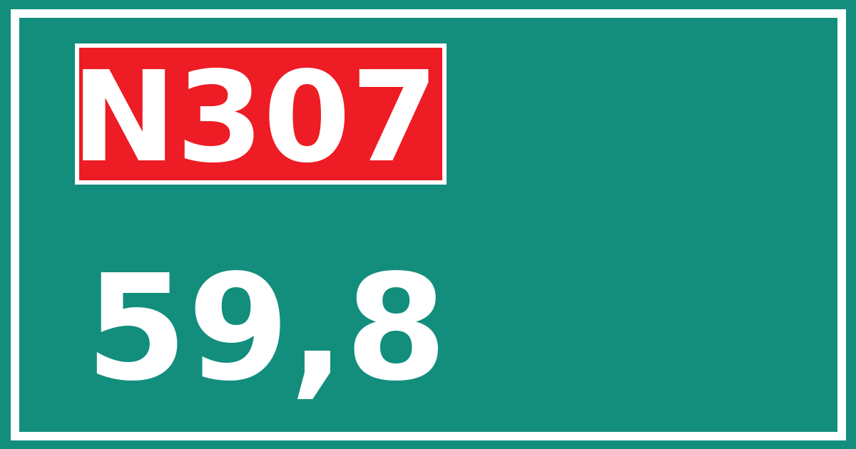 Hectometerbord N307 59,8