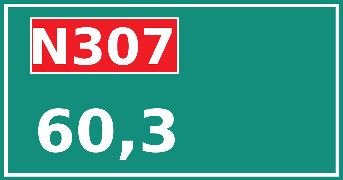 Hectometerbord N307 60,3
