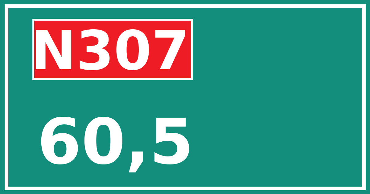 Hectometerbord N307 60,5