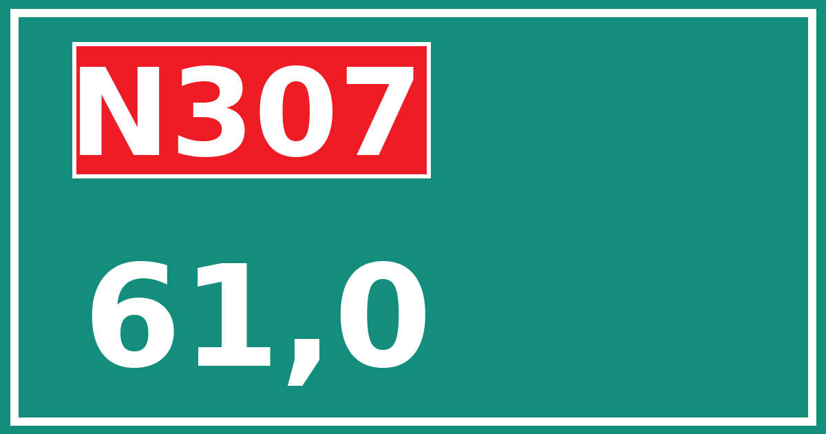 Hectometerbord N307 61,0