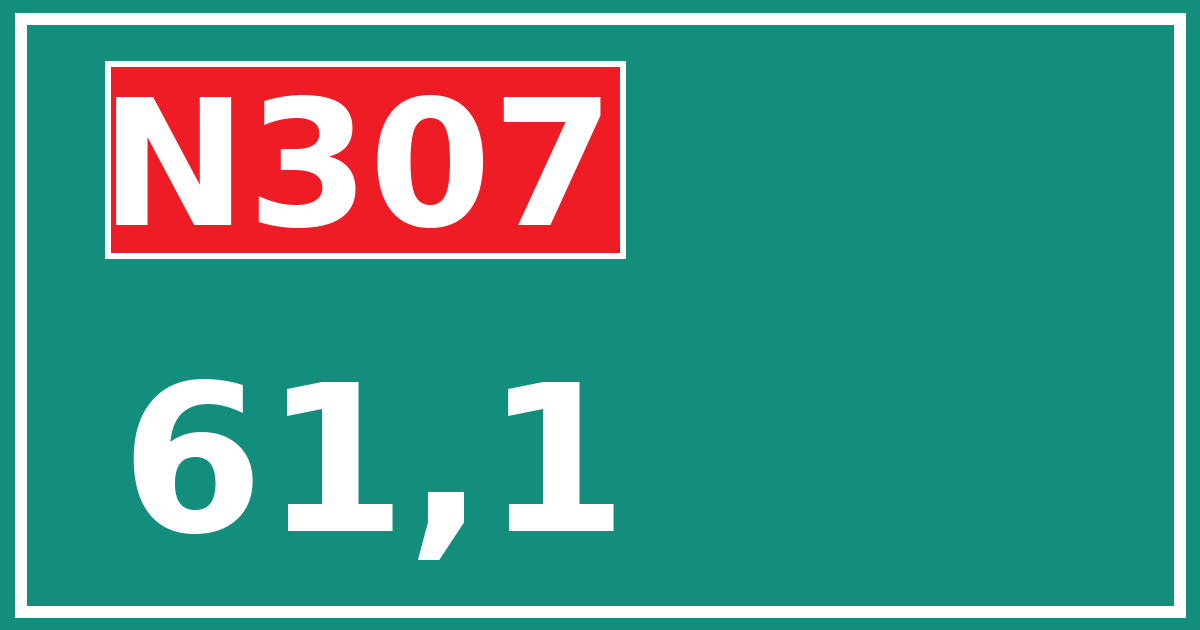 Hectometerbord N307 61,1