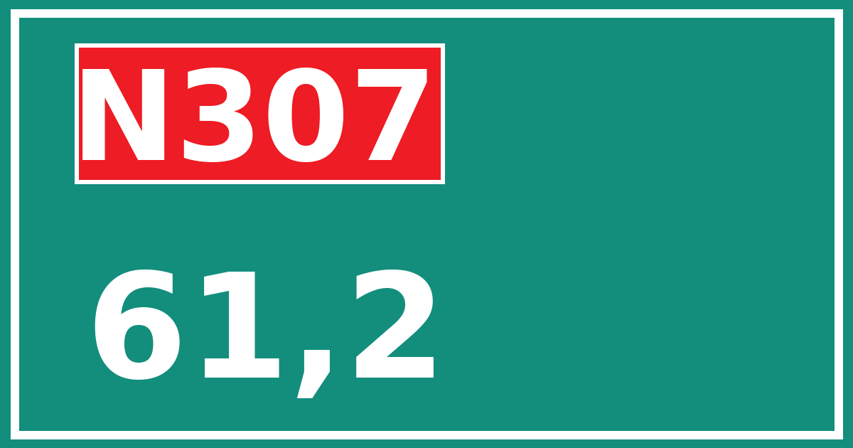 Hectometerbord N307 61,2