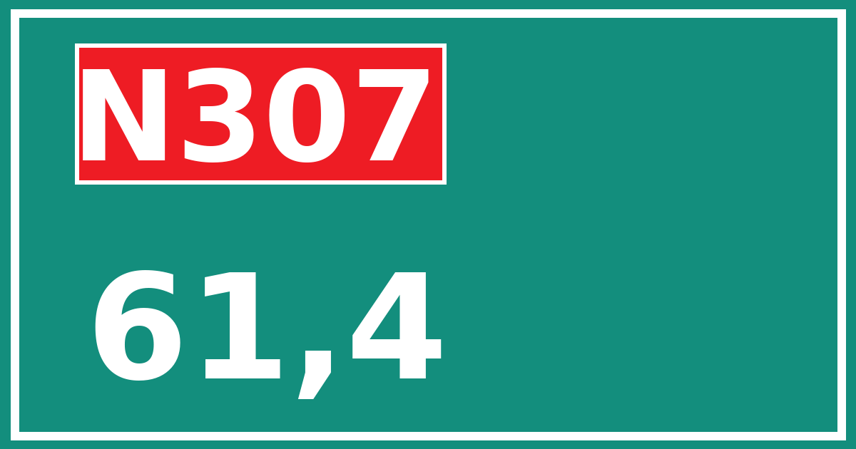 Hectometerbord N307 61,4