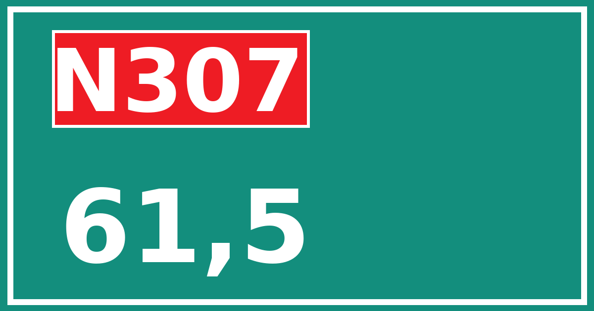 Hectometerbord N307 61,5