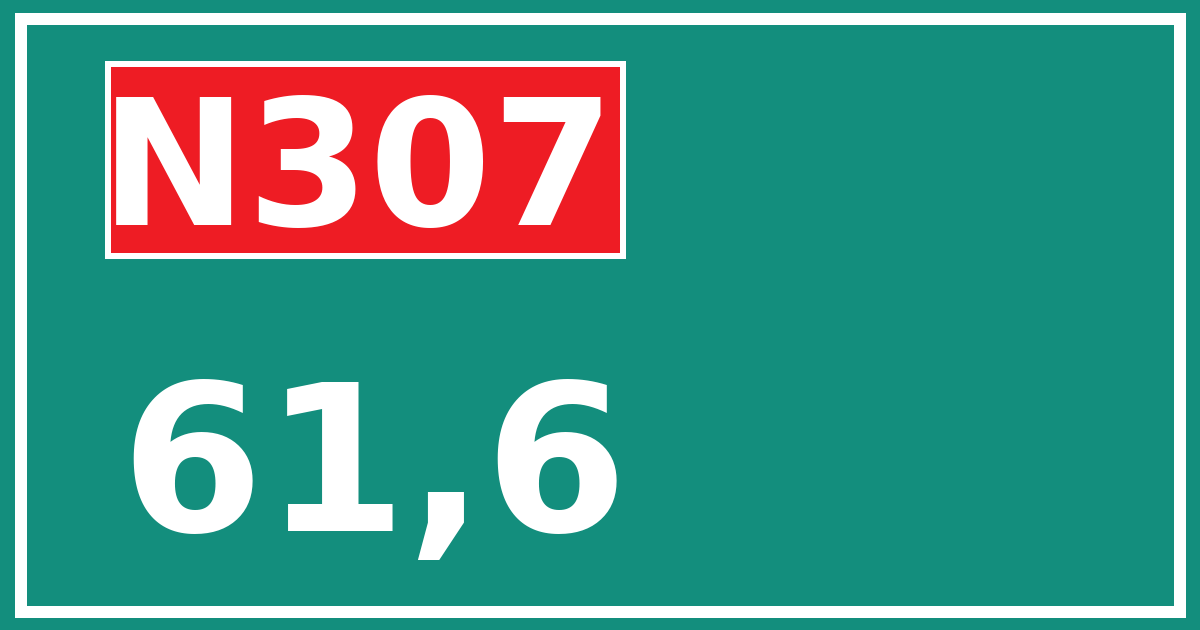 Hectometerbord N307 61,6