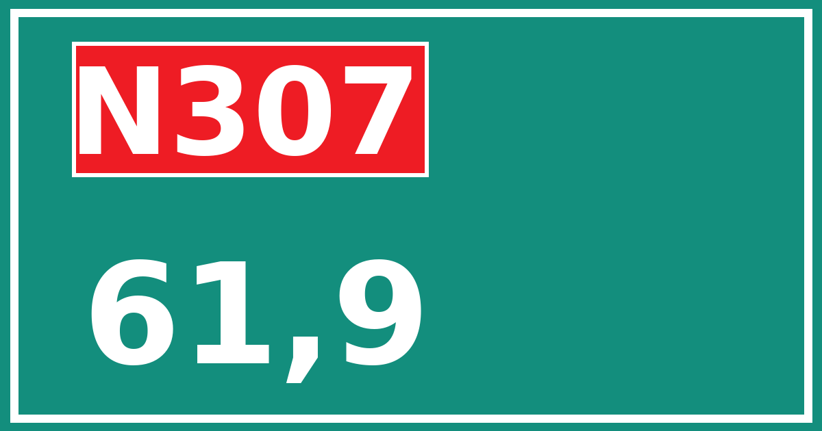 Hectometerbord N307 61,9