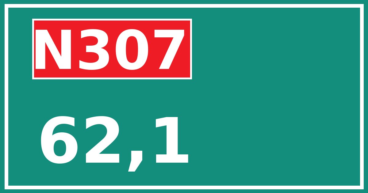Hectometerbord N307 62,1