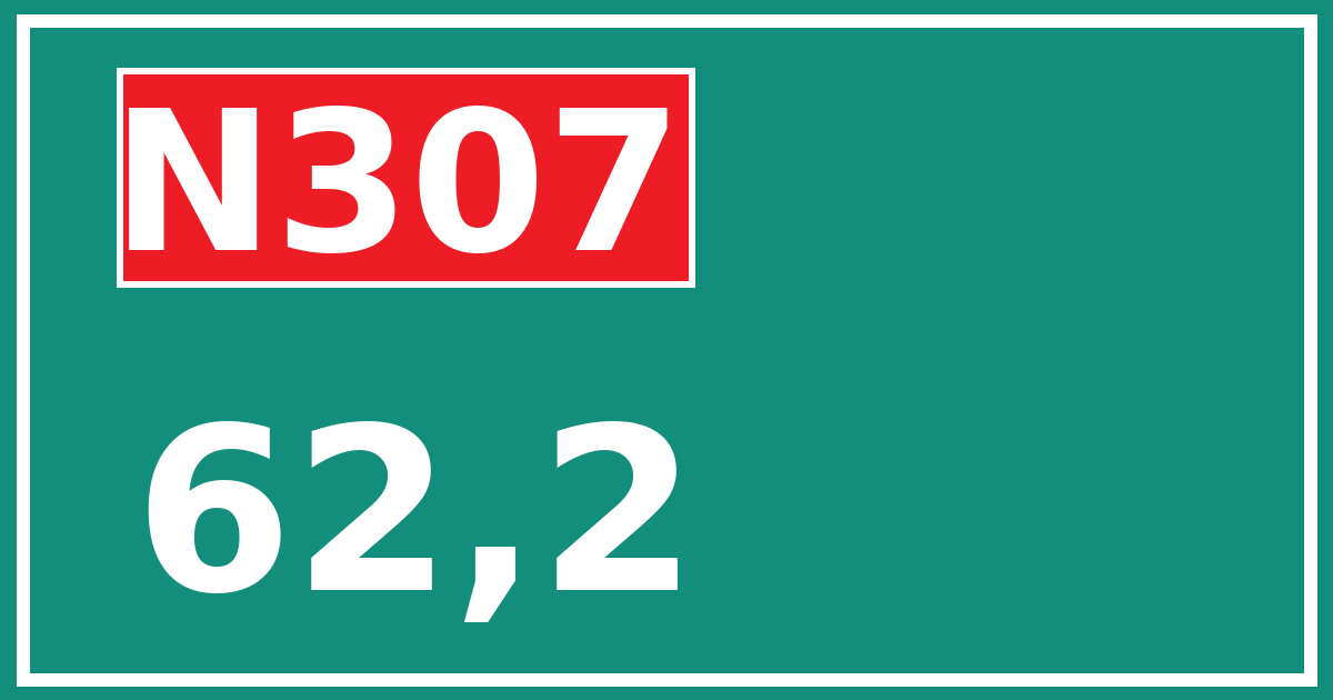 Hectometerbord N307 62,2