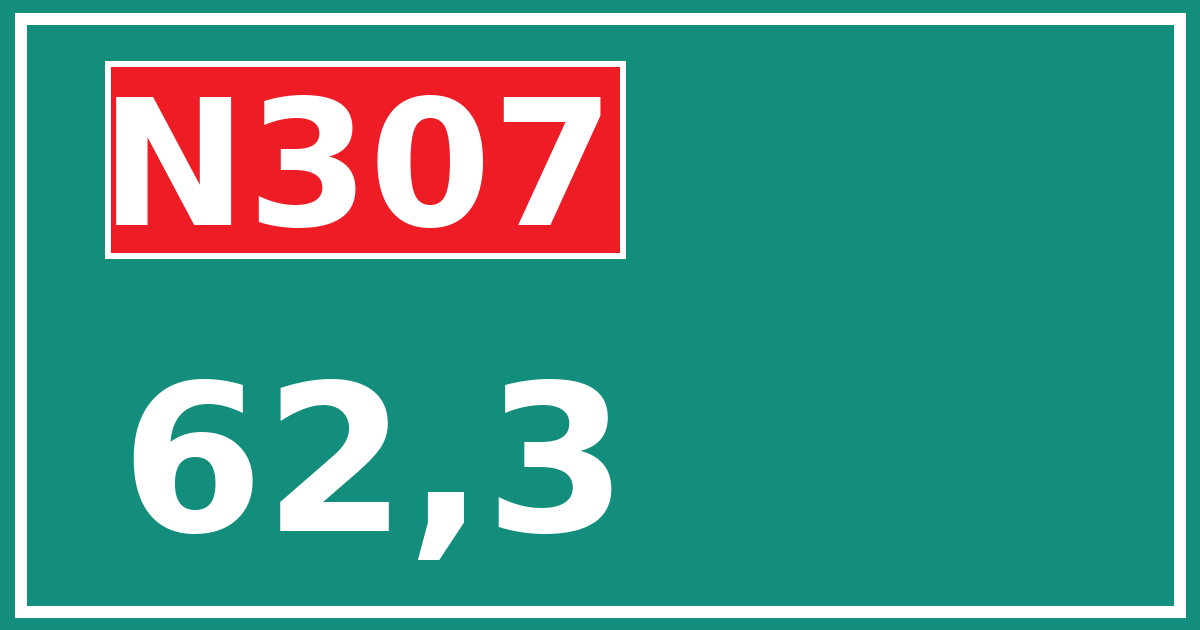Hectometerbord N307 62,3