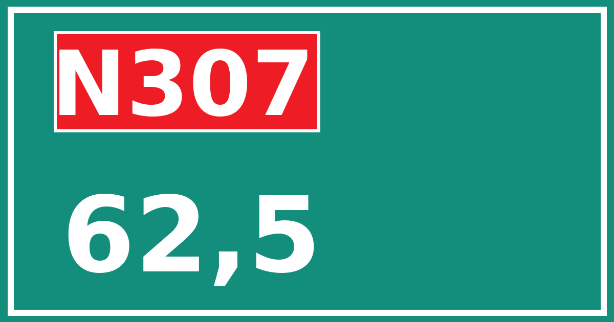 Hectometerbord N307 62,5