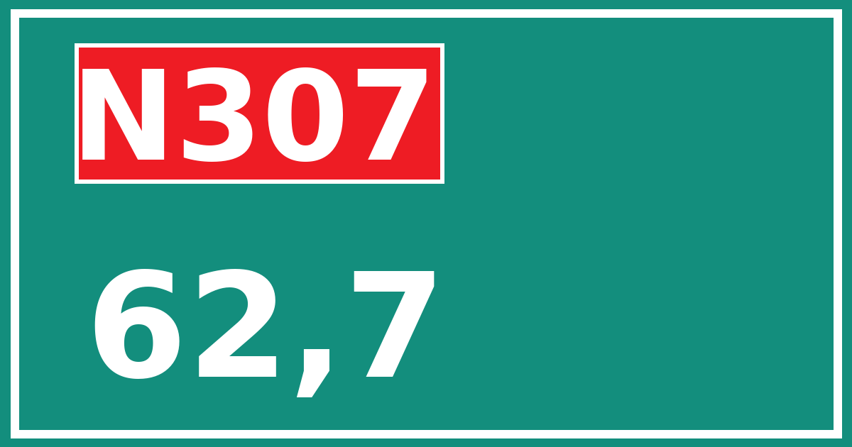 Hectometerbord N307 62,7