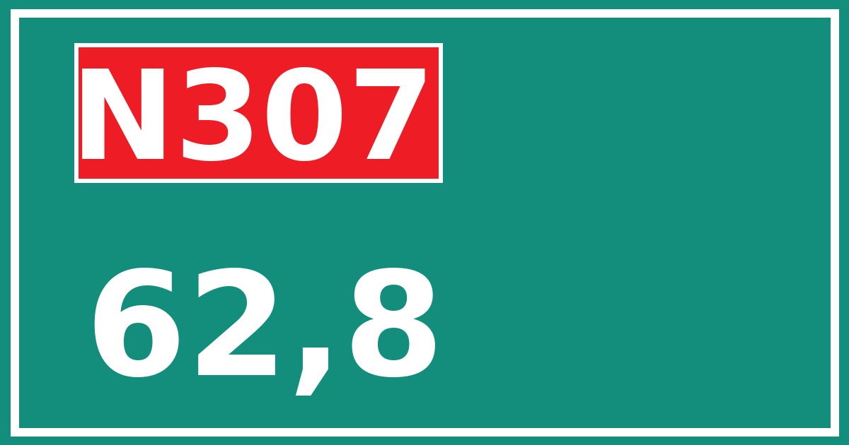 Hectometerbord N307 62,8