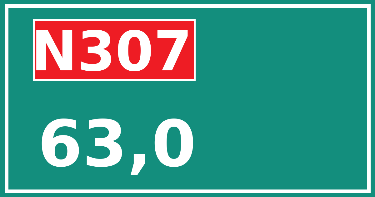 Hectometerbord N307 63,0