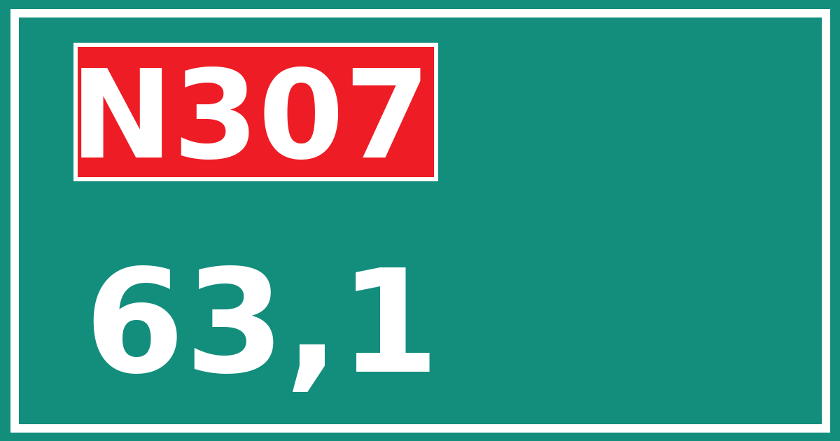 Hectometerbord N307 63,1