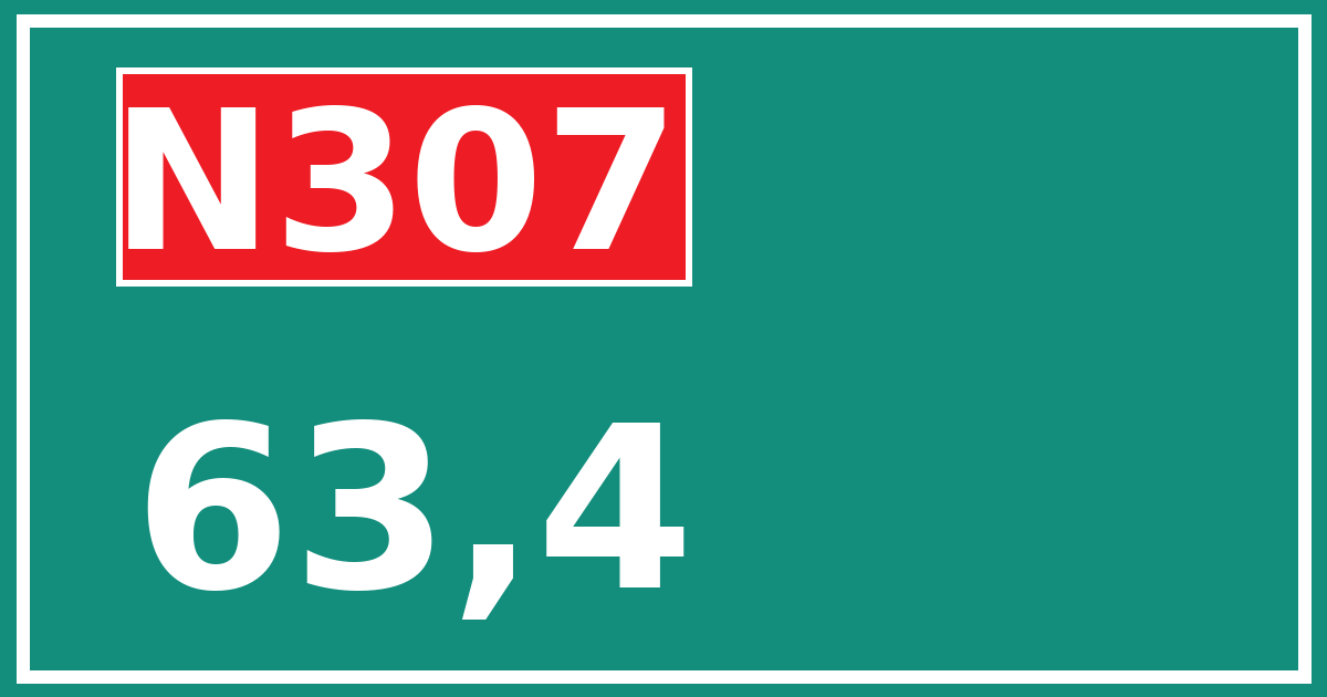 Hectometerbord N307 63,4
