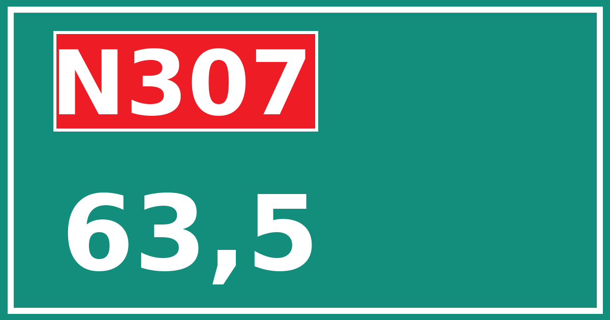 Hectometerbord N307 63,5