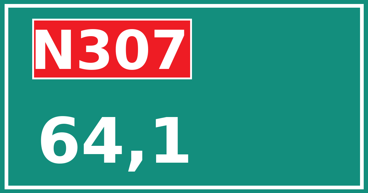 Hectometerbord N307 64,1