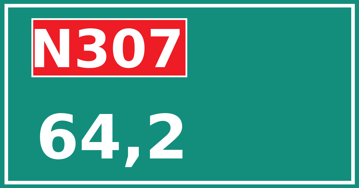 Hectometerbord N307 64,2