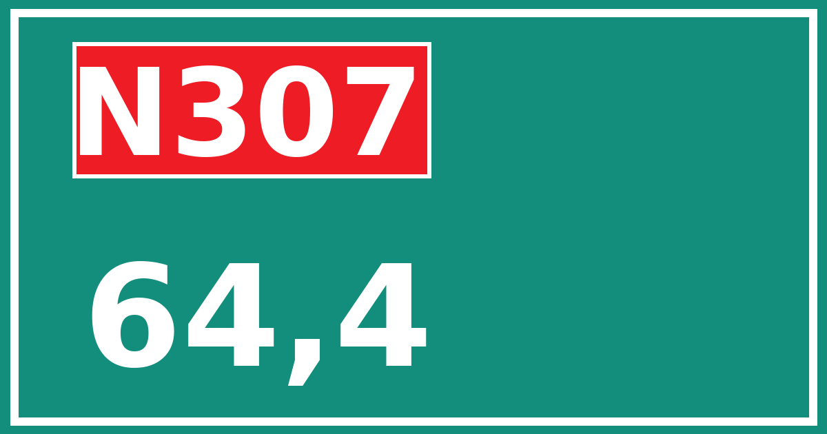 Hectometerbord N307 64,4