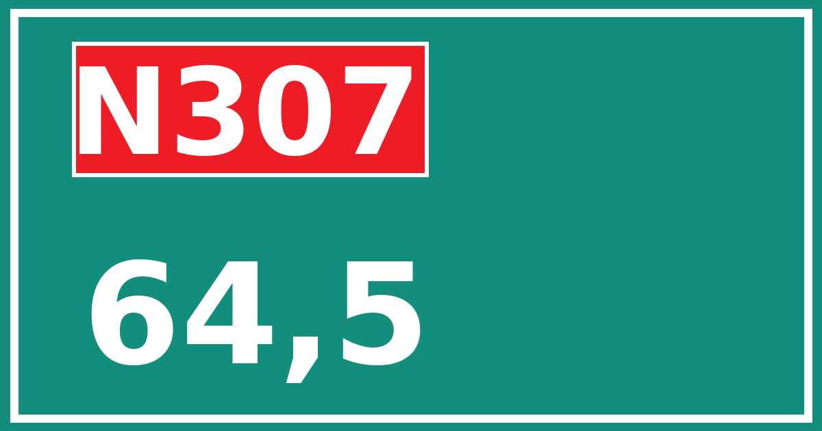 Hectometerbord N307 64,5