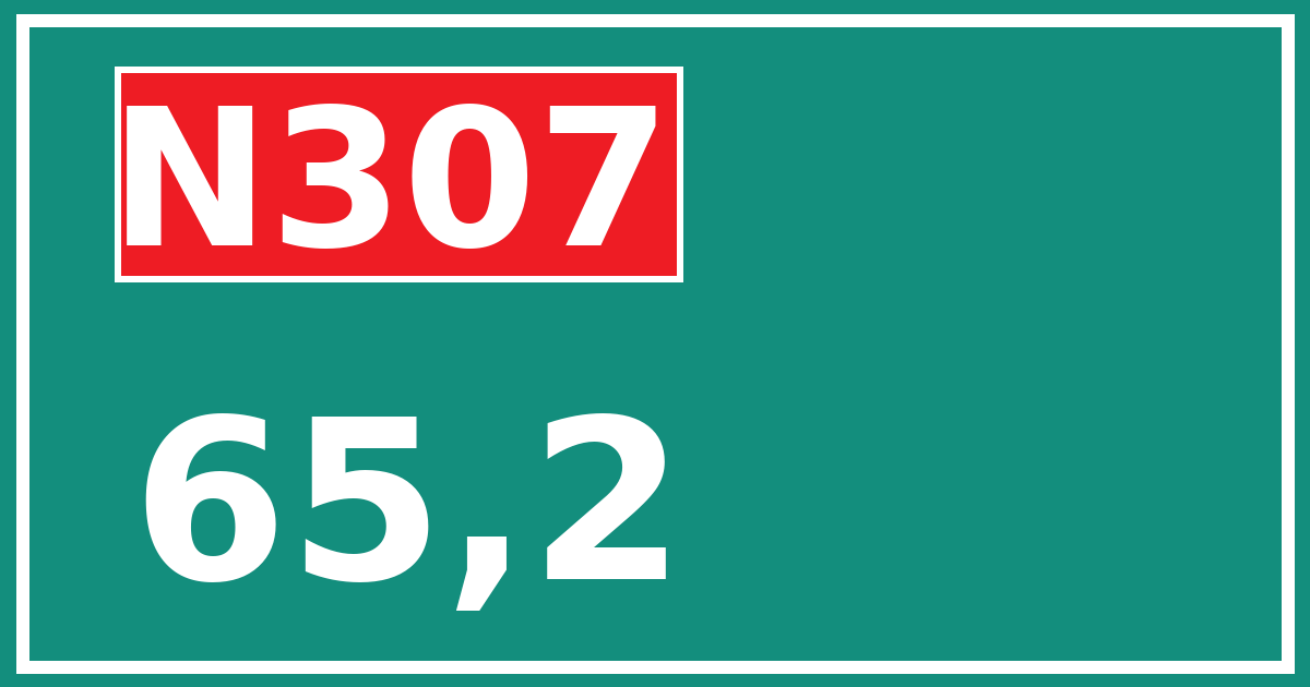 Hectometerbord N307 65,2