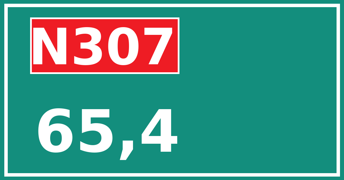 Hectometerbord N307 65,4