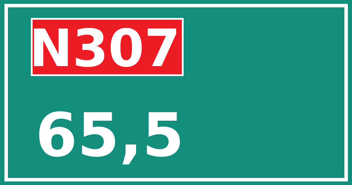 Hectometerbord N307 65,5