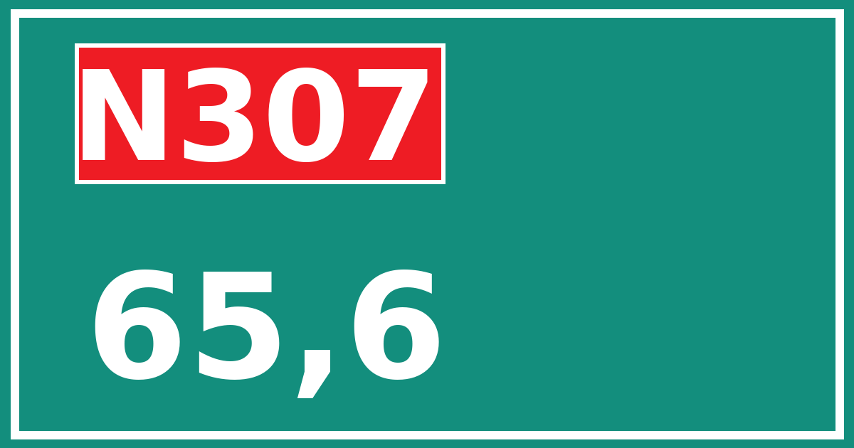 Hectometerbord N307 65,6