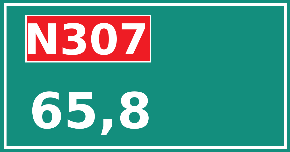 Hectometerbord N307 65,8