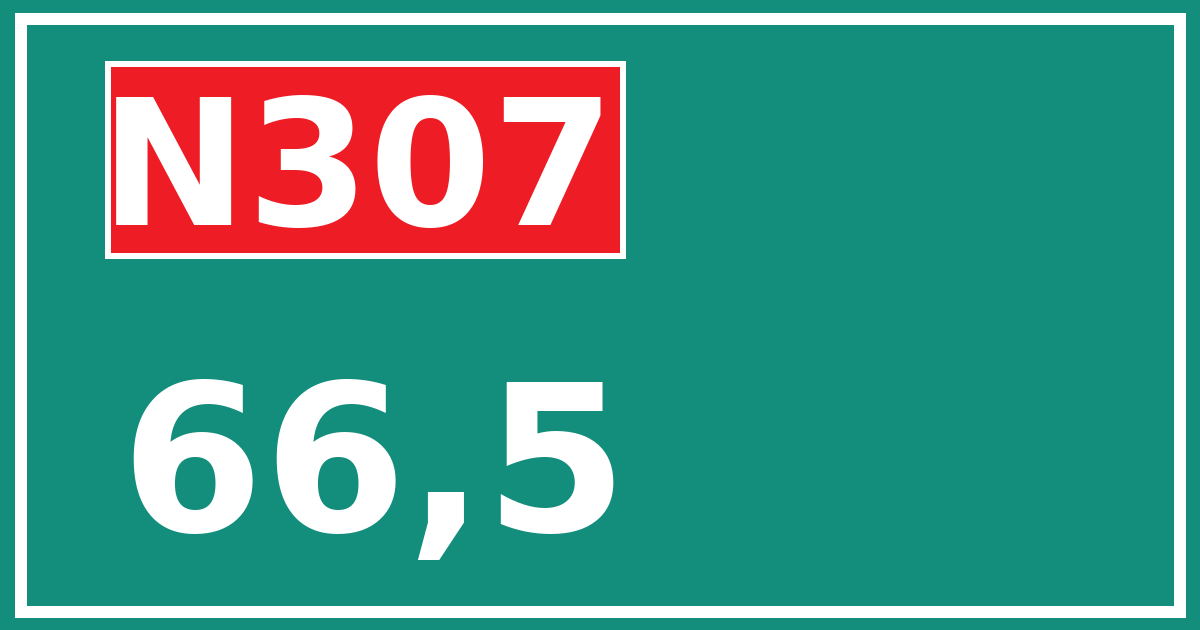 Hectometerbord N307 66,5