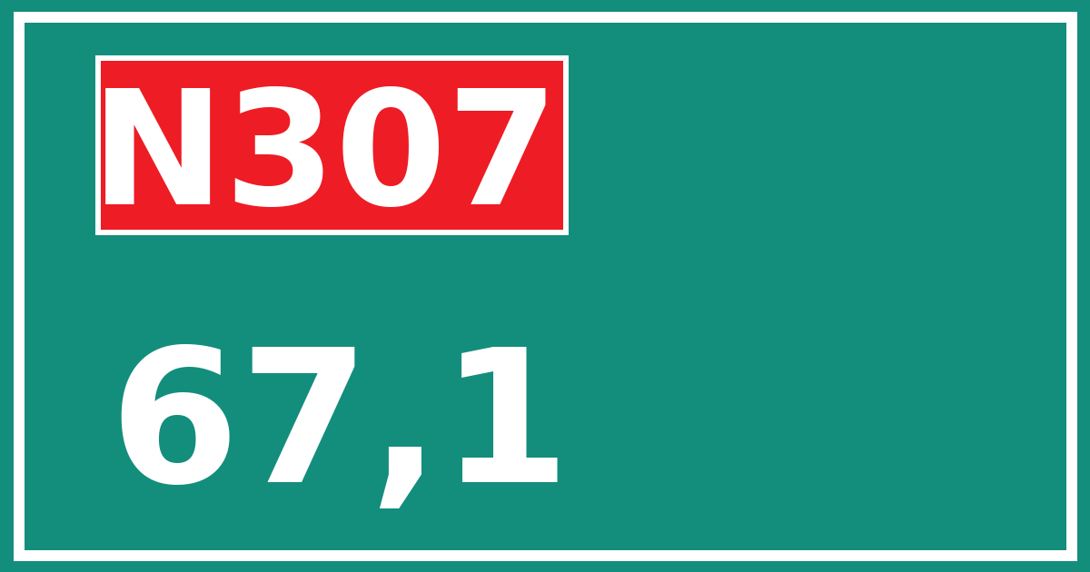 Hectometerbord N307 67,1
