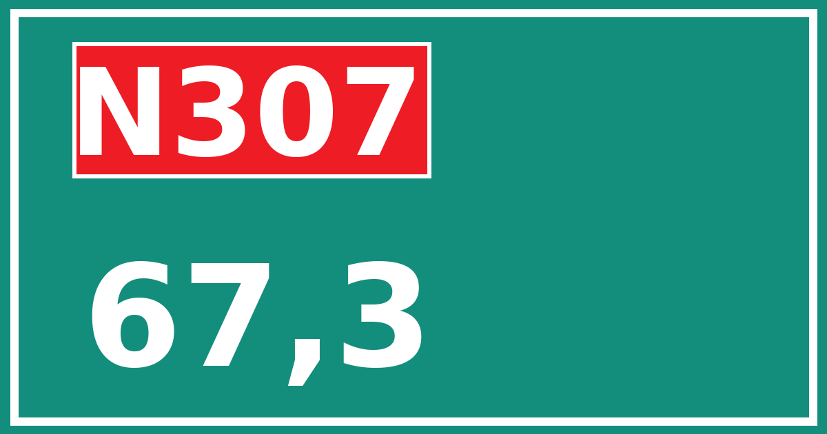 Hectometerbord N307 67,3