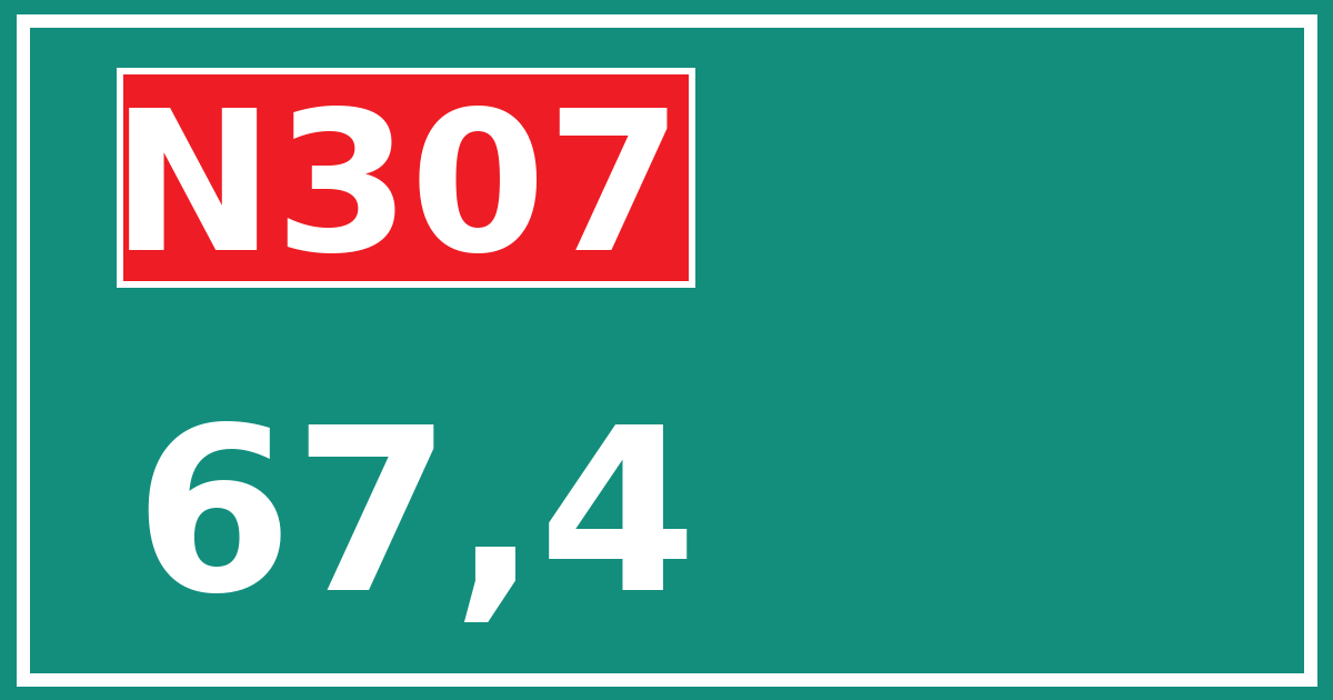 Hectometerbord N307 67,4