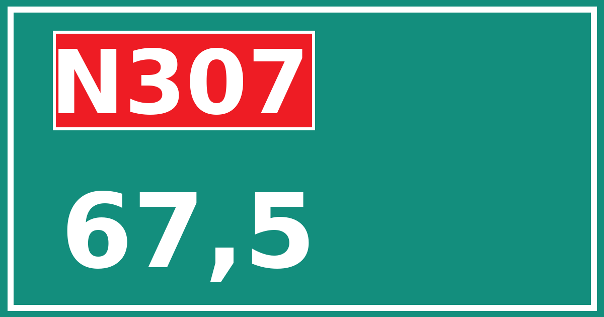 Hectometerbord N307 67,5