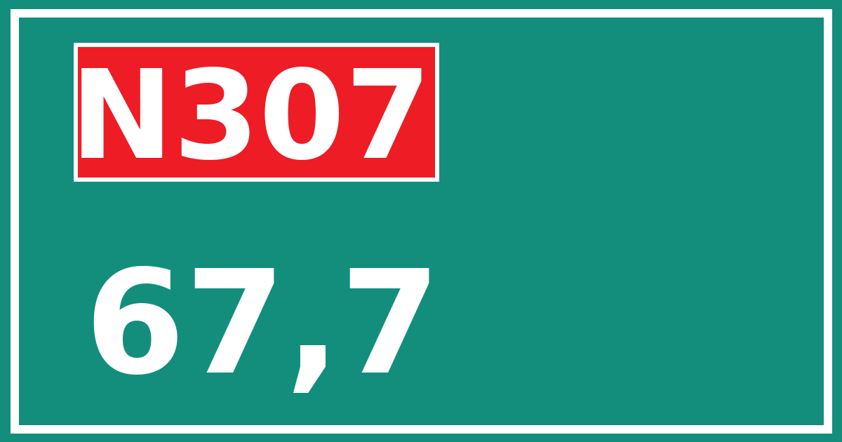 Hectometerbord N307 67,7
