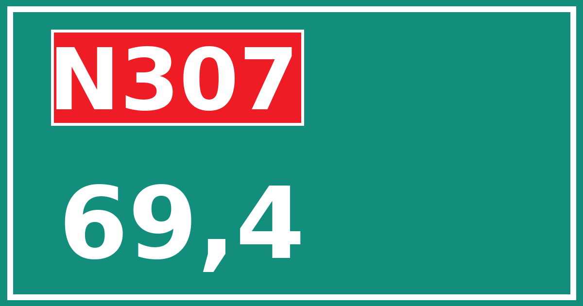 Hectometerbord N307 69,4