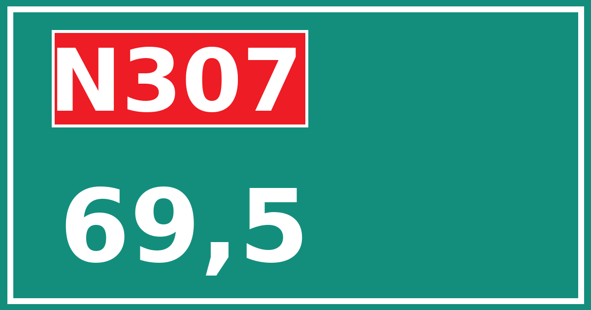 Hectometerbord N307 69,5