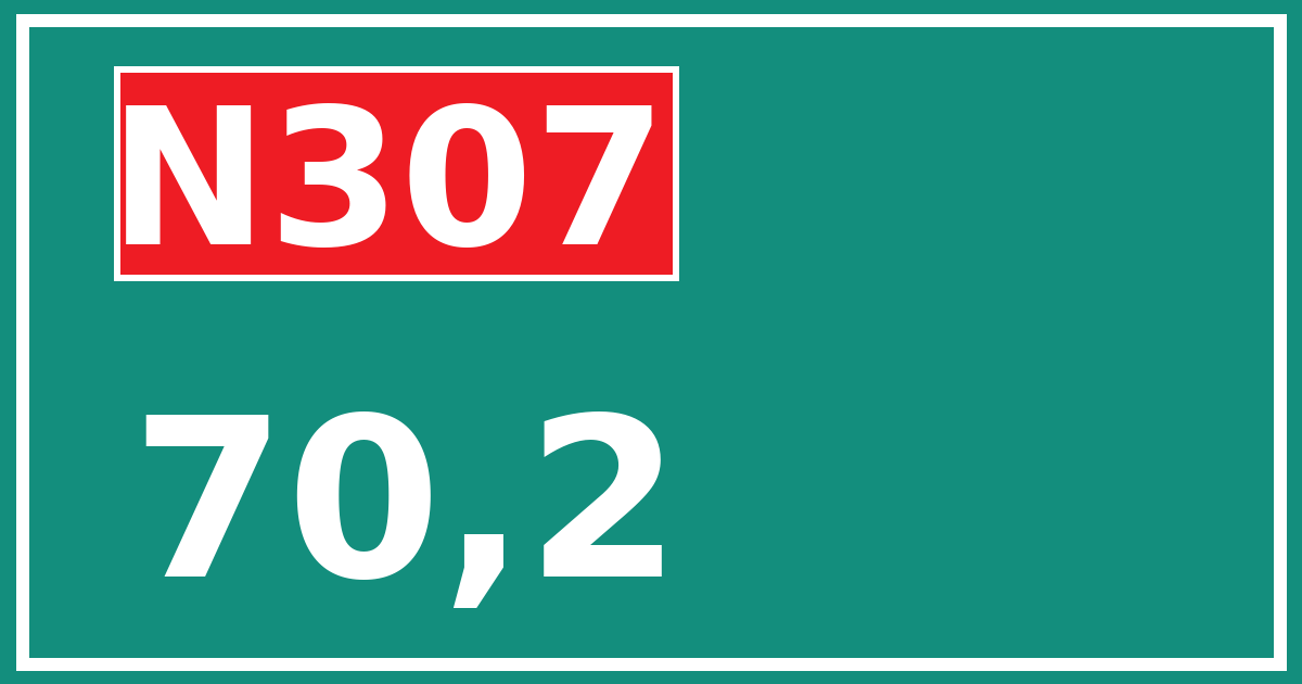 Hectometerbord N307 70,2