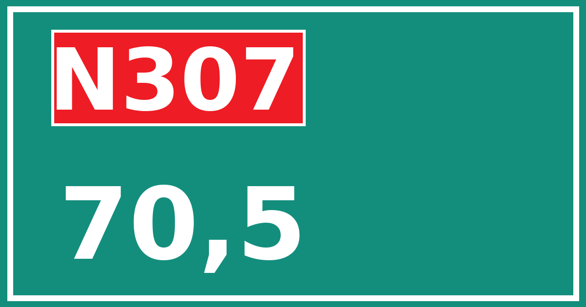 Hectometerbord N307 70,5