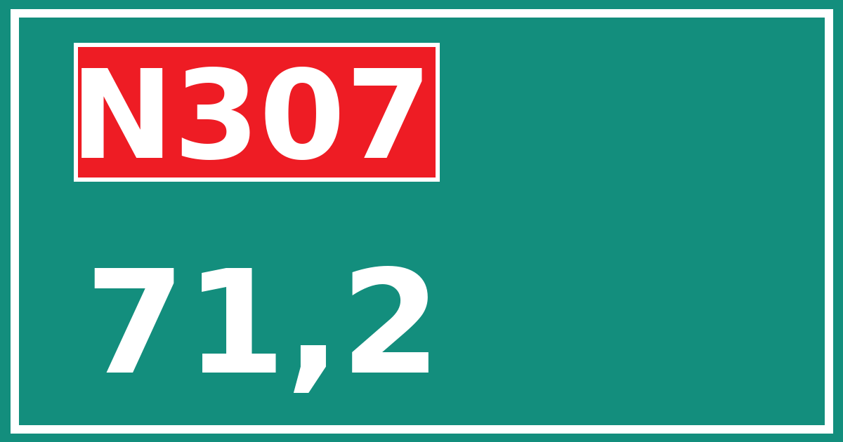 Hectometerbord N307 71,2