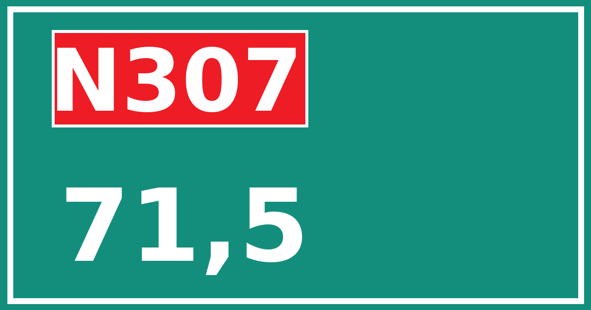 Hectometerbord N307 71,5