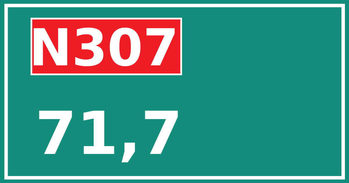 Hectometerbord N307 71,7