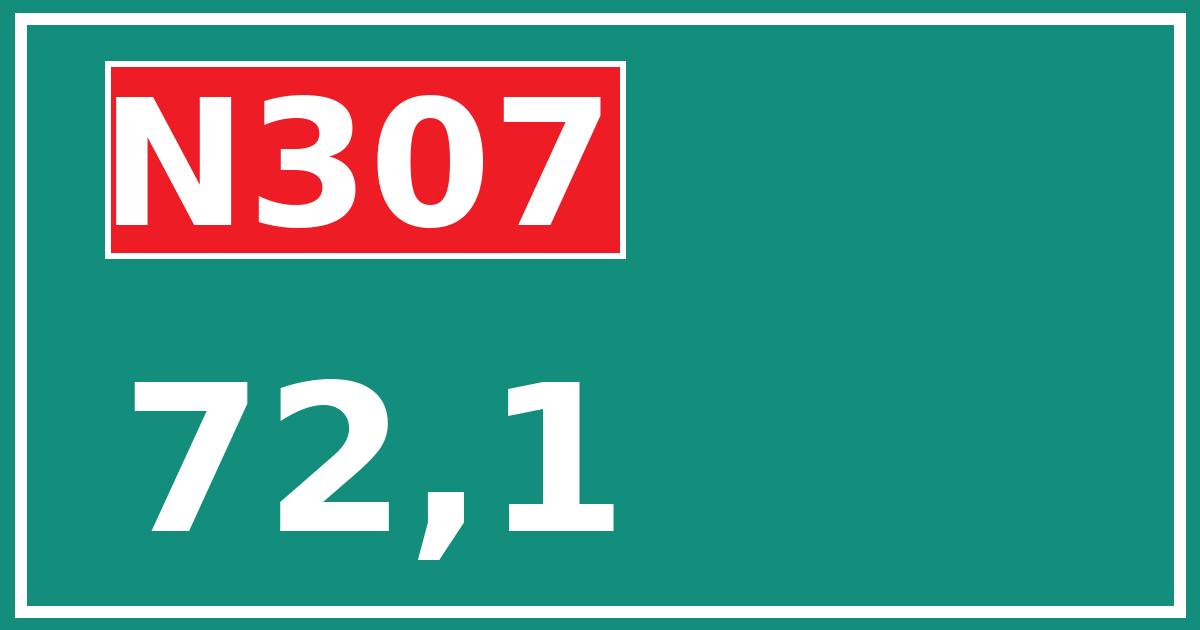 Hectometerbord N307 72,1