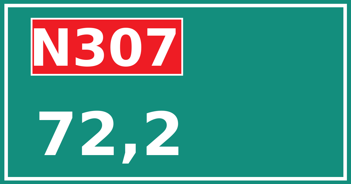 Hectometerbord N307 72,2
