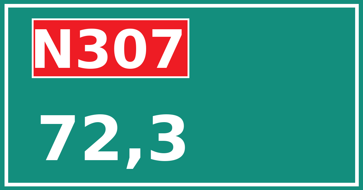 Hectometerbord N307 72,3