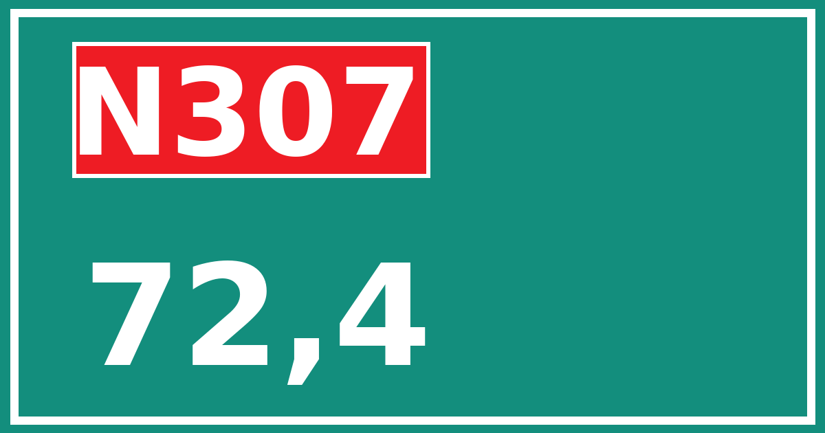 Hectometerbord N307 72,4