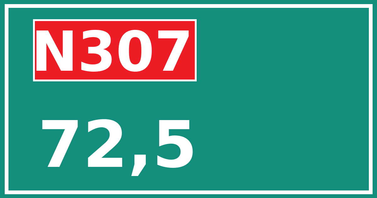 Hectometerbord N307 72,5