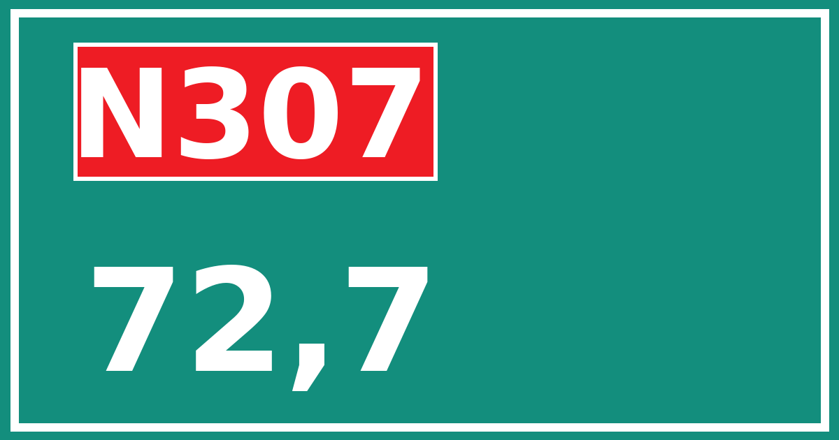 Hectometerbord N307 72,7