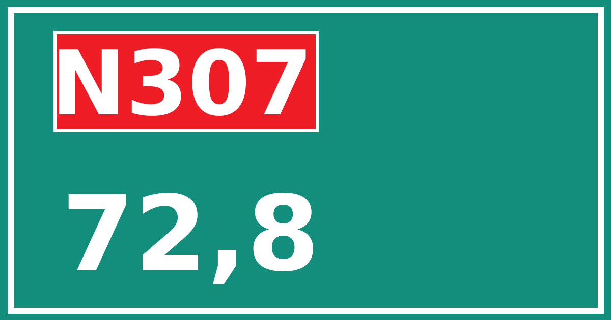 Hectometerbord N307 72,8